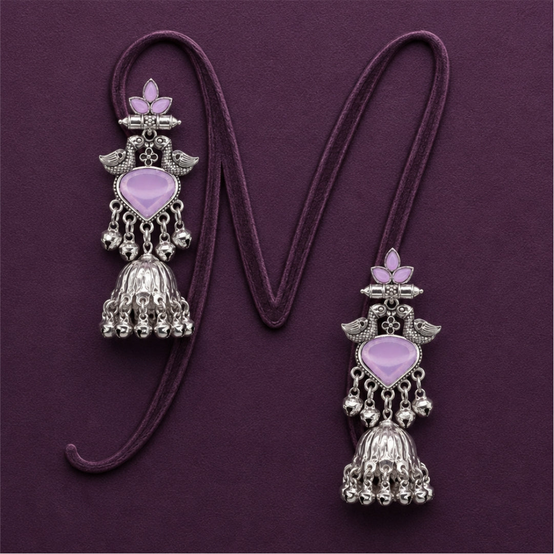 Amoura Lovebird Oxidised Jhumkas