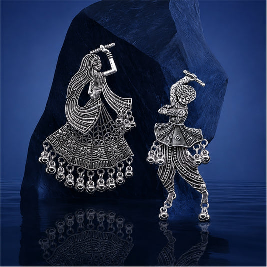 Garba Oxidised Couple Earrings