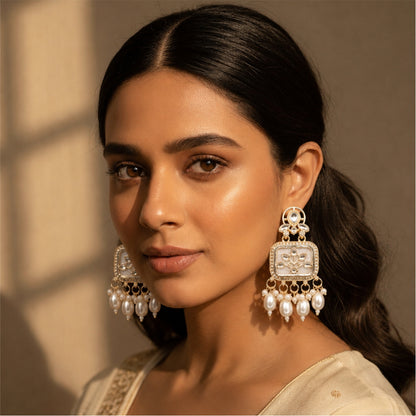 Elara Floral Pearl Earrings