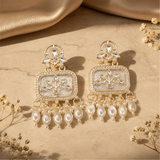 Elara Floral Pearl Earrings