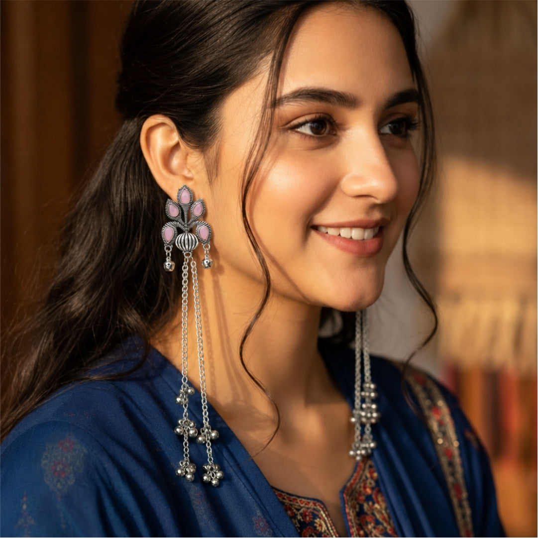 Mayura Cascade Oxidised Earrings