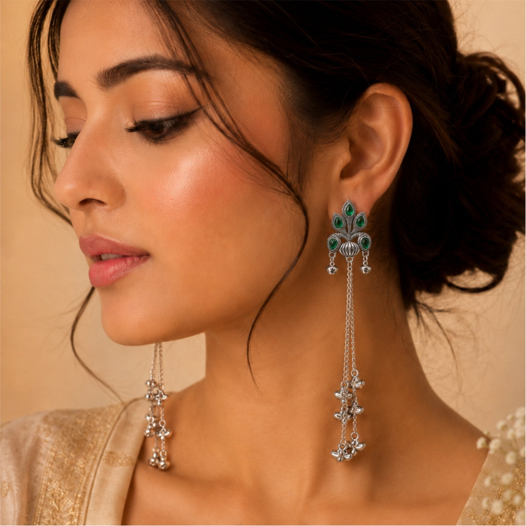 Mayura Cascade Oxidised Earrings