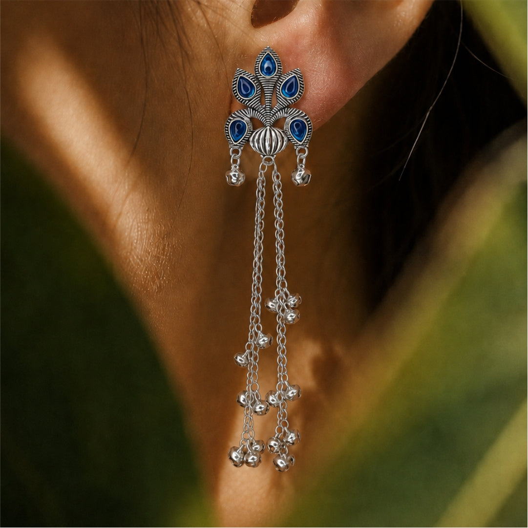 Mayura Cascade Oxidised Earrings