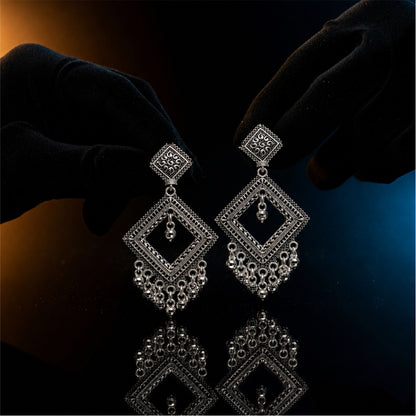 Ziva Geometric Oxidised Earrings