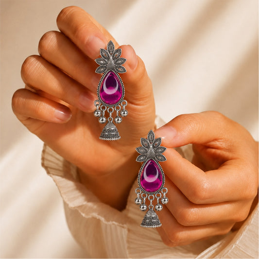 Aveline Teardrop Oxidised Earrings