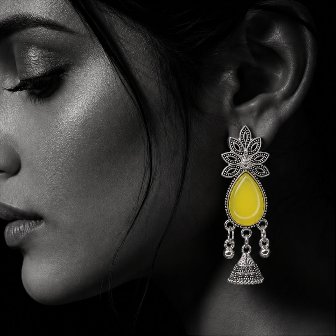 Aveline Teardrop Oxidised Earrings