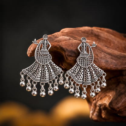 Oxidised Dancing Lady Earrings